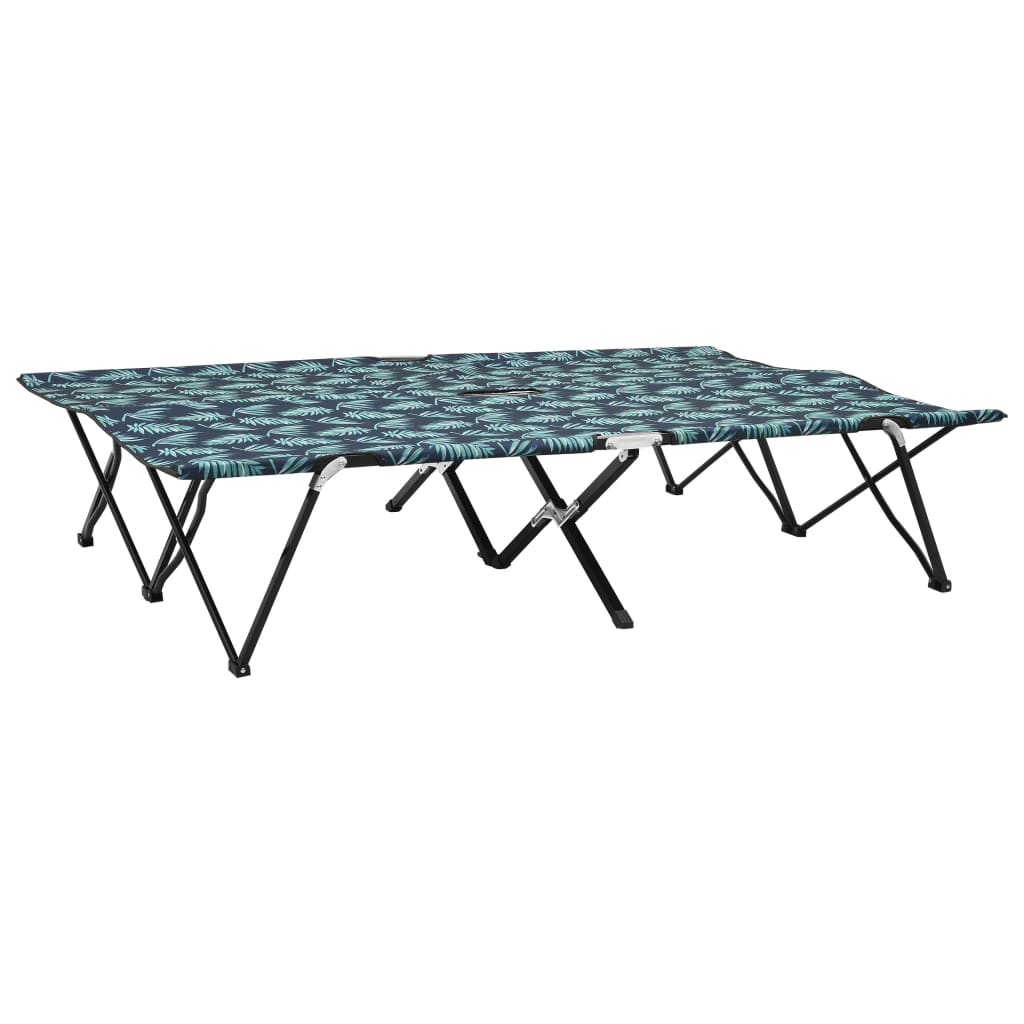 Tumbona doble plegable acero azul
