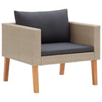Set de muebles de jardín 3 pzas y cojines ratán sintético beige