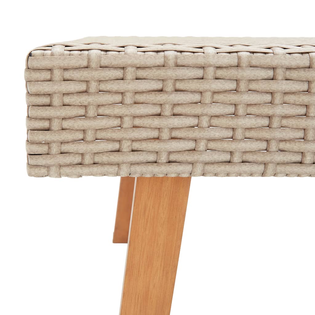 Mesa de centro de jardín ratán sintético beige
