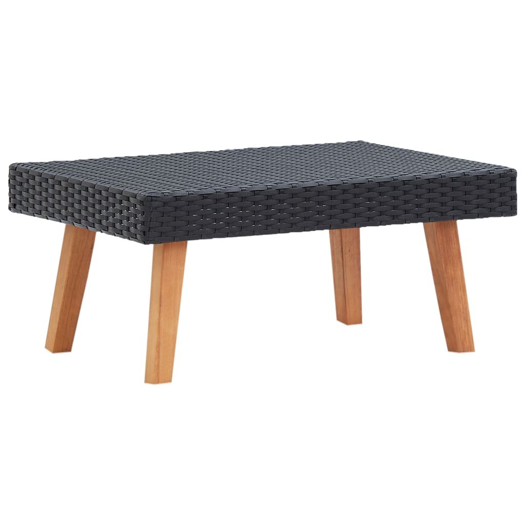 Beige synthetic rattan garden coffee table