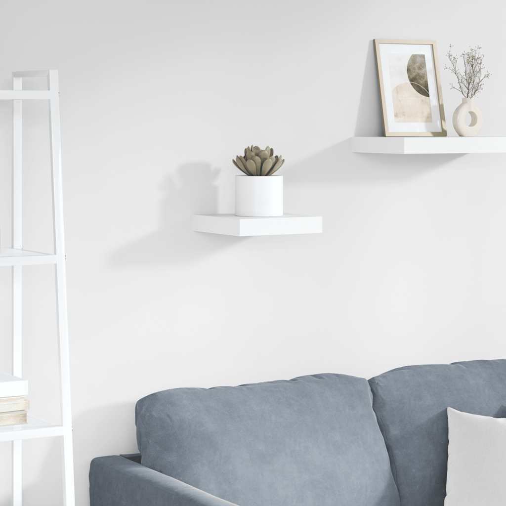 Estante flotante de pared blanco brillante MDF 120x23,5x3,8 cm