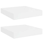 Estante flotante de pared 2 uds MDF blanco brillo 23x23,5x3,8cm