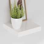 Estante flotante de pared 2 uds MDF blanco brillo 23x23,5x3,8cm