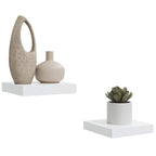 Estante flotante de pared 2 uds MDF blanco brillo 23x23,5x3,8cm