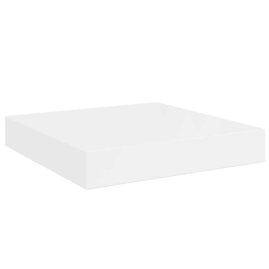 Estante flotante de pared 2 uds MDF blanco brillo 23x23,5x3,8cm