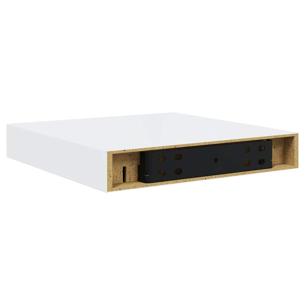 Estante flotante de pared 2 uds MDF blanco brillo 23x23,5x3,8cm