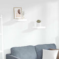 Estante flotante de pared 2 uds MDF blanco brillo 23x23,5x3,8cm