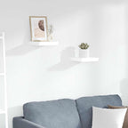 Estante flotante de pared 2 uds MDF blanco brillo 23x23,5x3,8cm