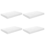 Estante flotante de pared 4 uds MDF blanco brillo 40x23x3,8 cm