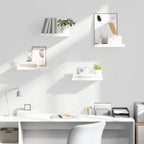 Estante flotante de pared 4 uds MDF blanco brillo 40x23x3,8 cm