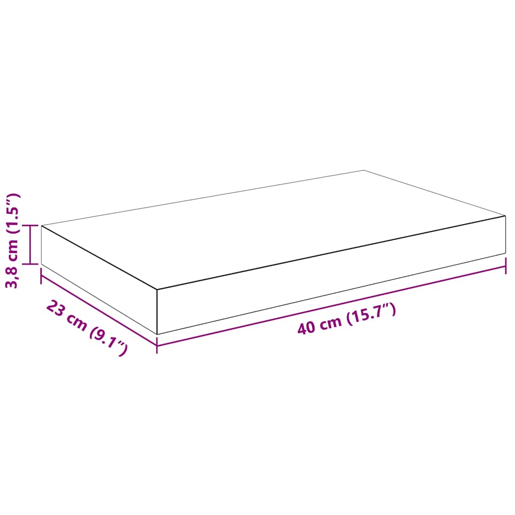 Estante flotante de pared 4 uds MDF blanco brillo 40x23x3,8 cm