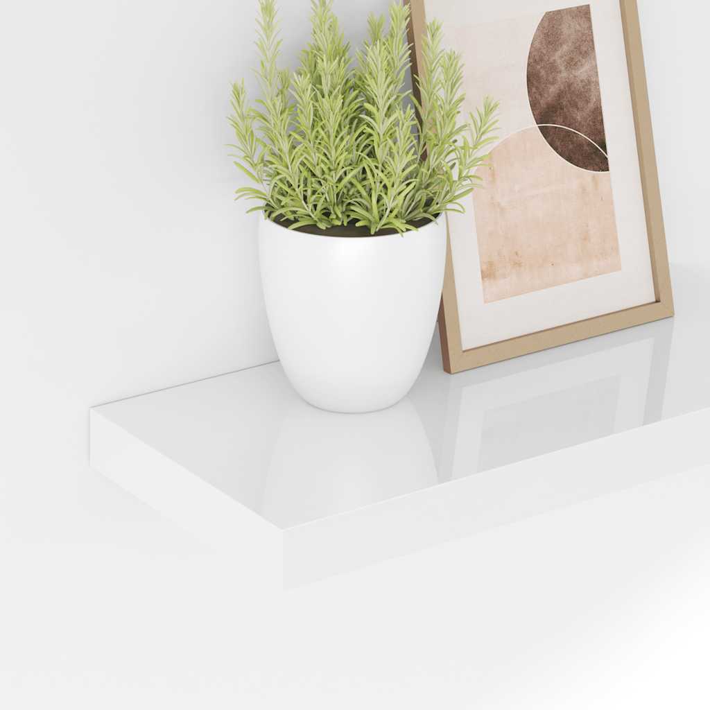 Estante flotante de pared 4 uds MDF blanco brillo 40x23x3,8 cm