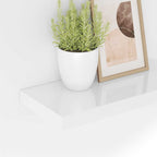 Estante flotante de pared 4 uds MDF blanco brillo 40x23x3,8 cm