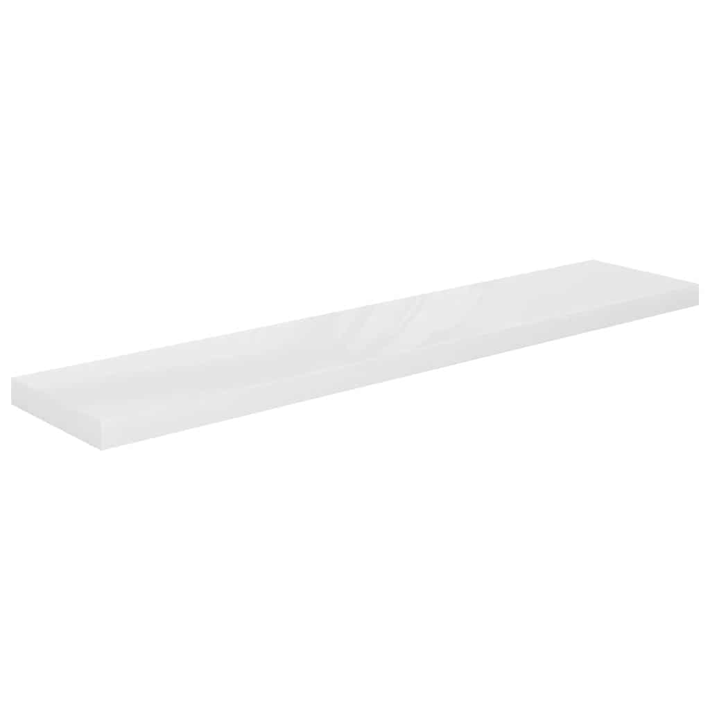 Estante flotante de pared blanco brillante MDF 120x23,5x3,8 cm
