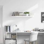 Estante flotante de pared blanco brillante MDF 120x23,5x3,8 cm