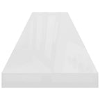 Estante flotante de pared blanco brillante MDF 120x23,5x3,8 cm