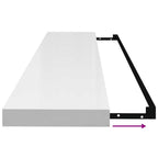 Estante flotante de pared blanco brillante MDF 120x23,5x3,8 cm