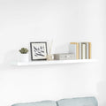 Estante flotante de pared blanco brillante MDF 120x23,5x3,8 cm
