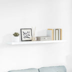 Estante flotante de pared blanco brillante MDF 120x23,5x3,8 cm