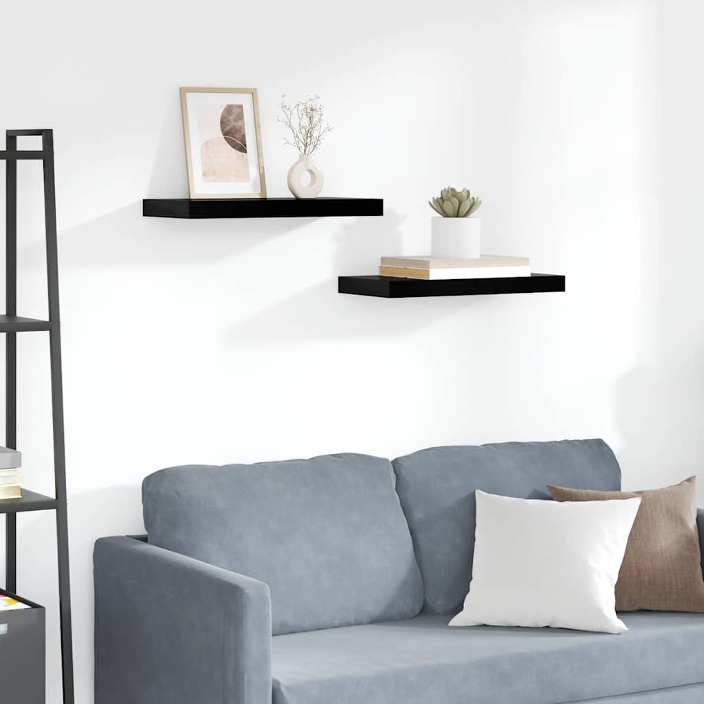 Estante flotante de pared 2 uds MDF blanco brillo 23x23,5x3,8cm
