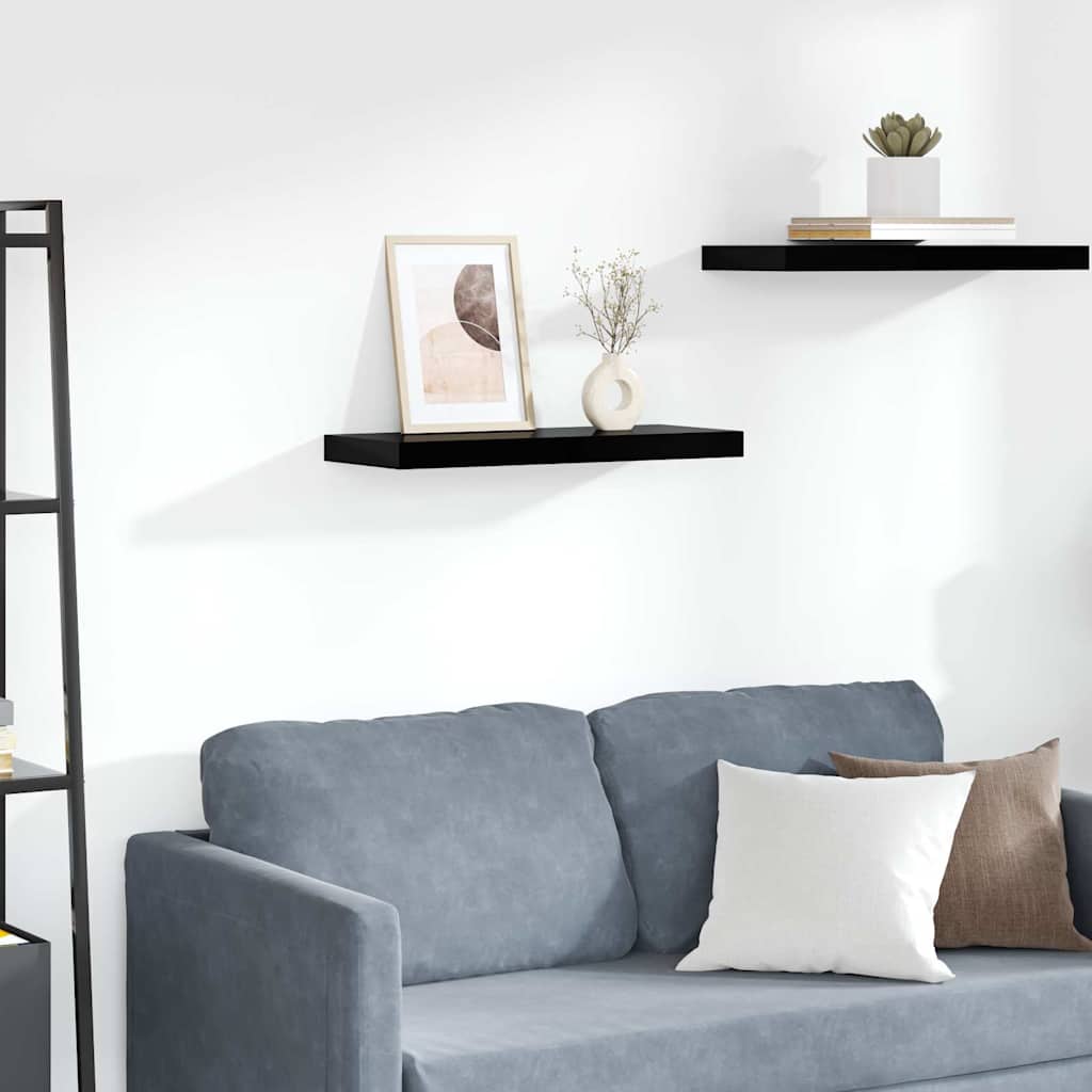 Estante flotante de pared blanco brillante MDF 120x23,5x3,8 cm