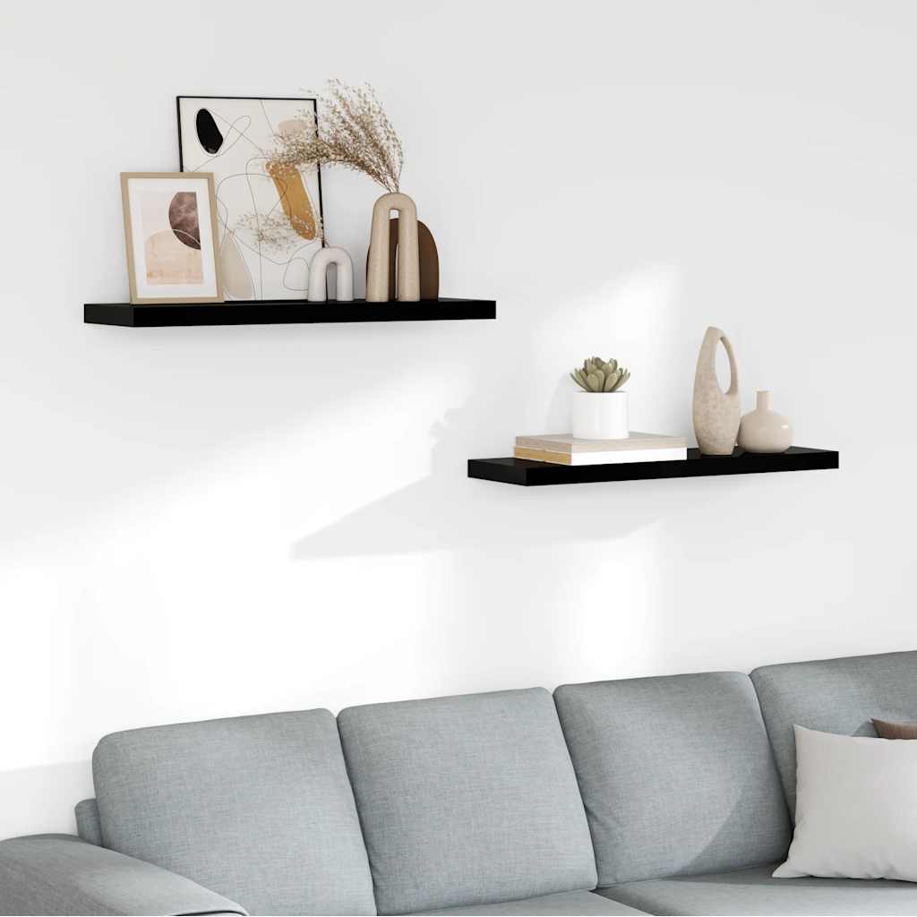Estante flotante de pared 2 uds MDF blanco brillo 23x23,5x3,8cm