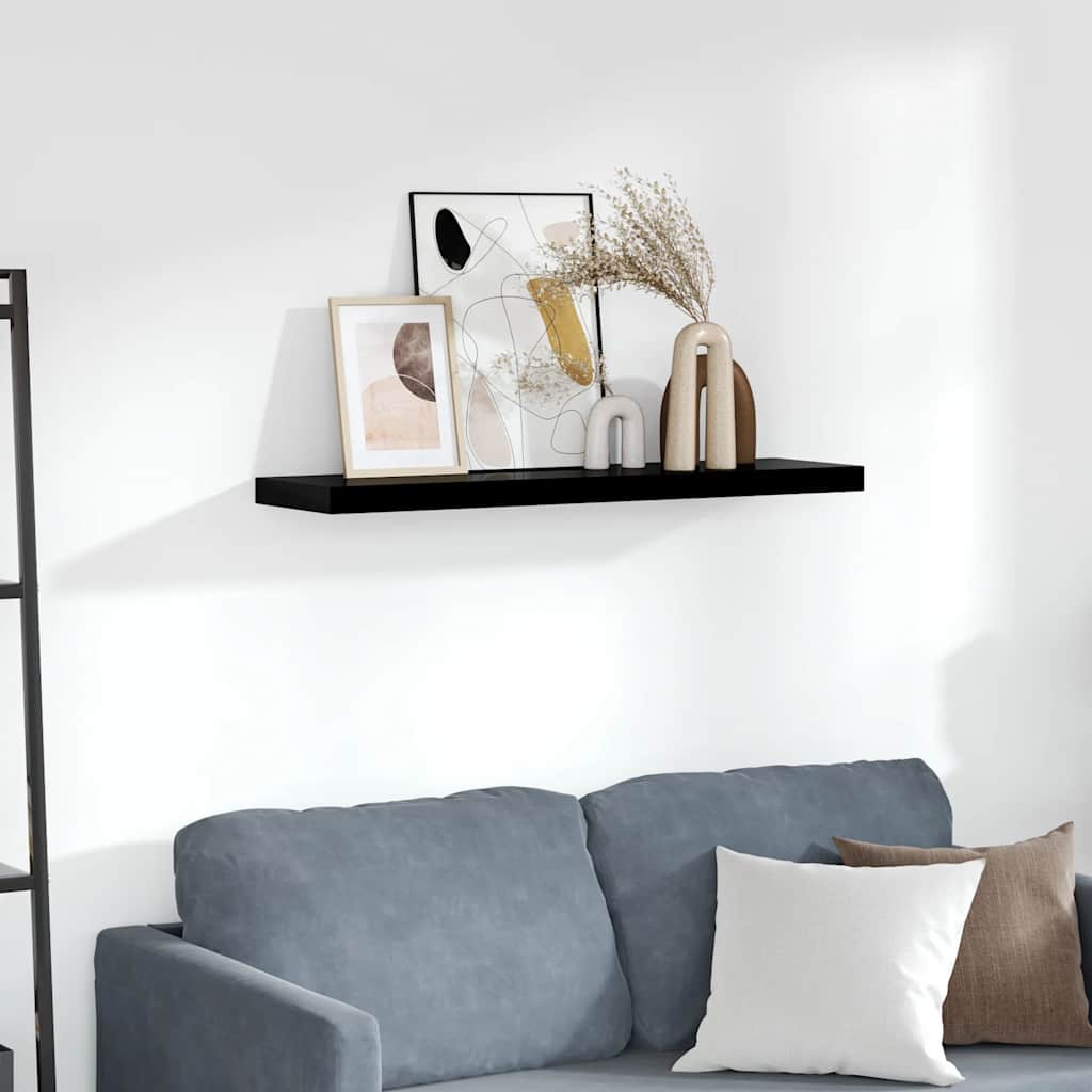 Estante flotante de pared blanco brillante MDF 120x23,5x3,8 cm