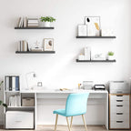 Estante flotante de pared 4 uds MDF gris brillo 80x23,5x3,8 cm