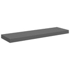 Estante flotante de pared 4 uds MDF gris brillo 80x23,5x3,8 cm