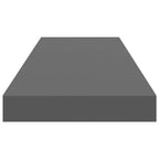 Estante flotante de pared 4 uds MDF gris brillo 80x23,5x3,8 cm
