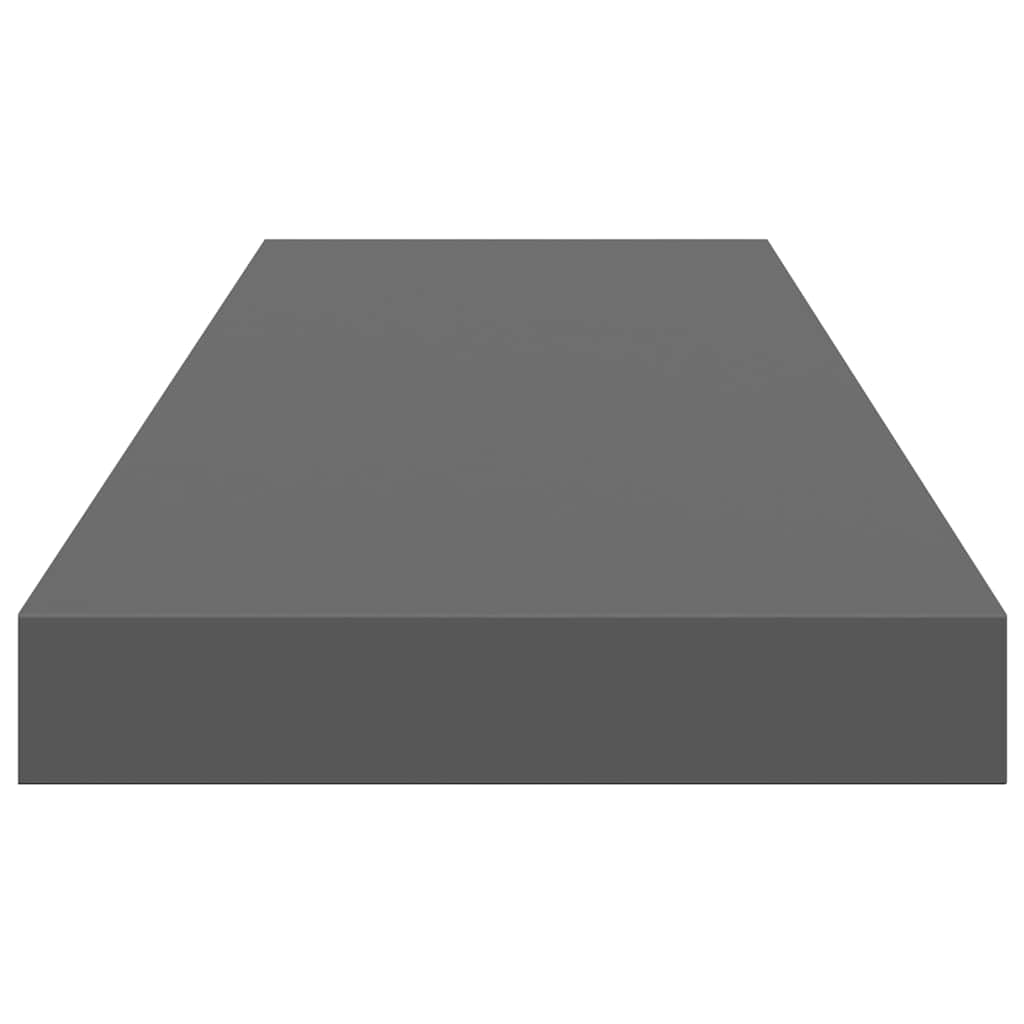 Estante flotante de pared 4 uds MDF gris brillo 80x23,5x3,8 cm