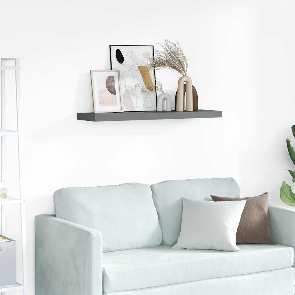 Estante flotante de pared blanco brillante MDF 120x23,5x3,8 cm