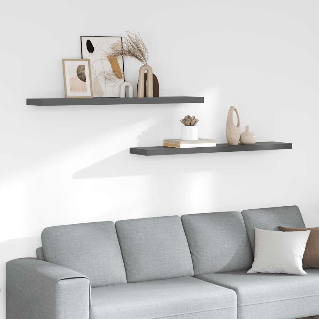 Estante flotante de pared 2 uds MDF blanco brillo 23x23,5x3,8cm