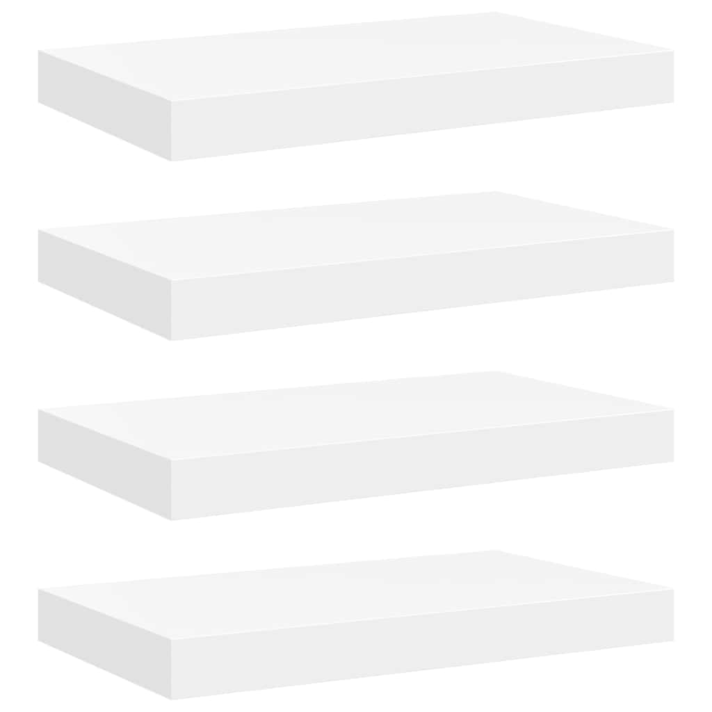 Estantes flotantes de pared 4 uds MDF blanco 40x23x3,8 cm