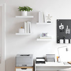 Estantes flotantes de pared 4 uds MDF blanco 40x23x3,8 cm