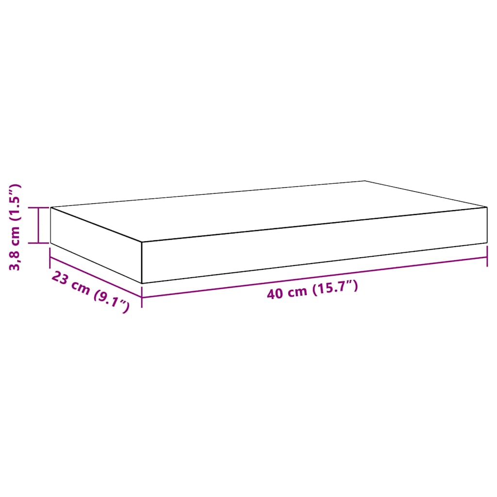 Estantes flotantes de pared 4 uds MDF blanco 40x23x3,8 cm