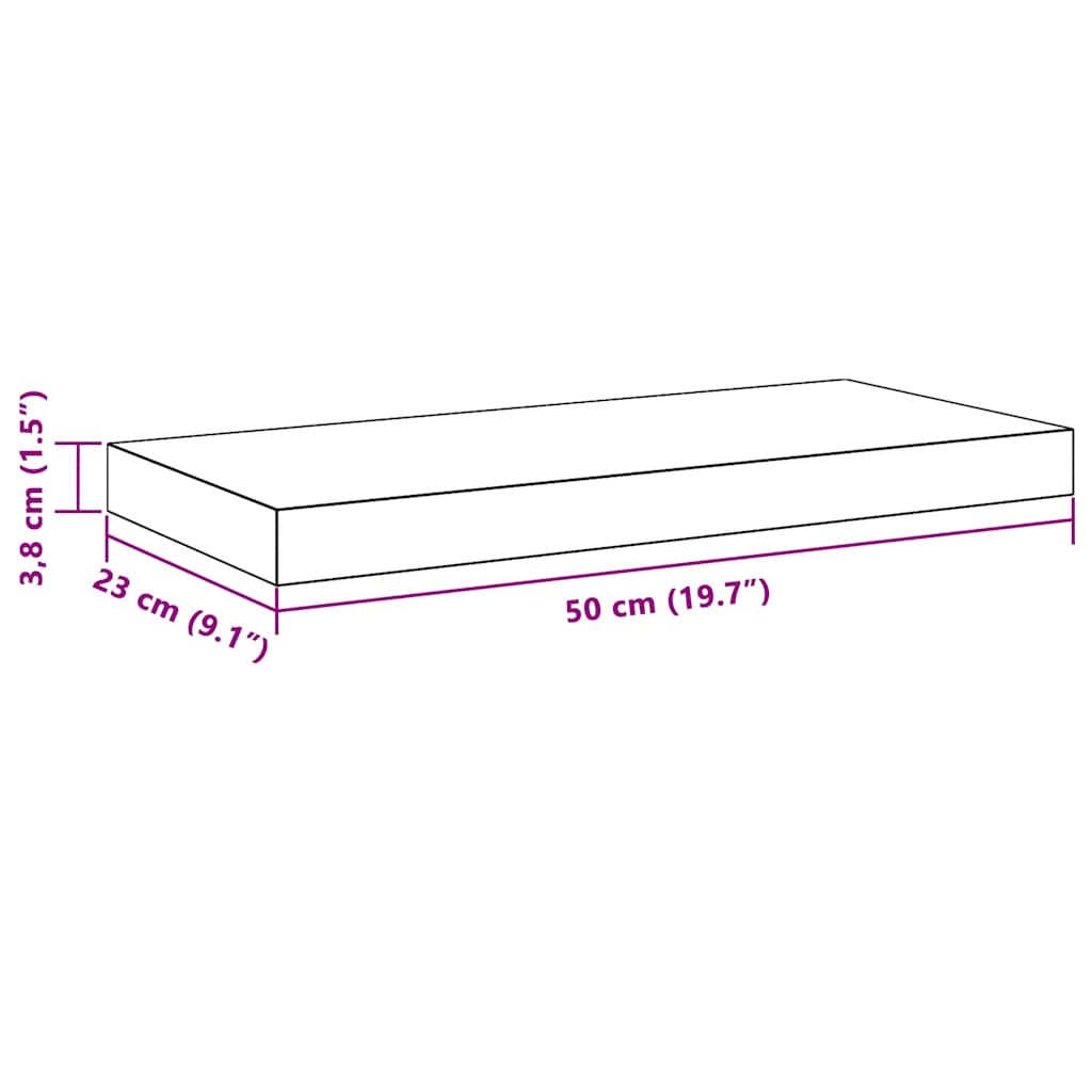 Estantes flotantes de pared 4 uds blanco MDF 50x23x3,8 cm