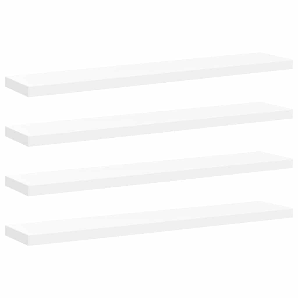 Estante flotante de pared 4 uds MDF blanco 120x23,5x3,8 cm