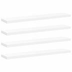 Estante flotante de pared 4 uds MDF blanco 120x23,5x3,8 cm
