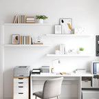 Estante flotante de pared 4 uds MDF blanco 120x23,5x3,8 cm