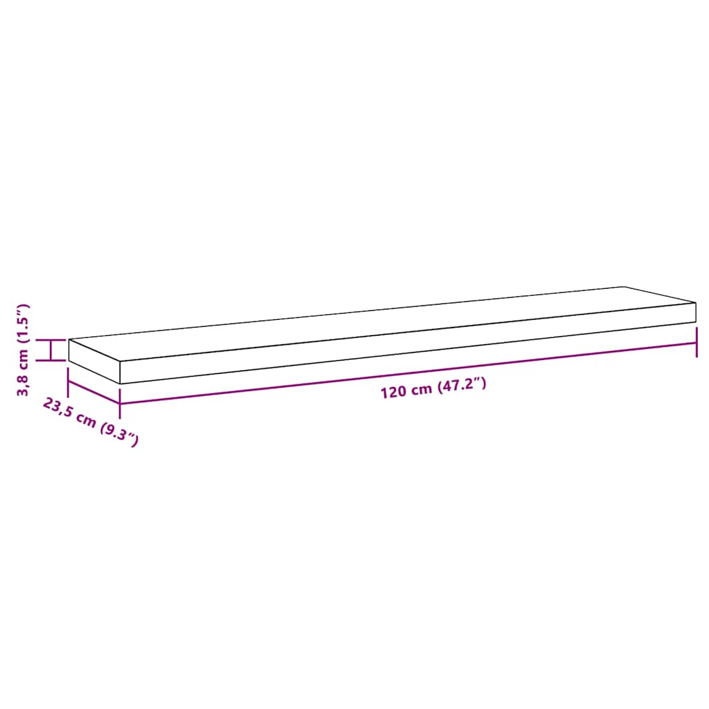Estante flotante de pared 4 uds MDF blanco 120x23,5x3,8 cm