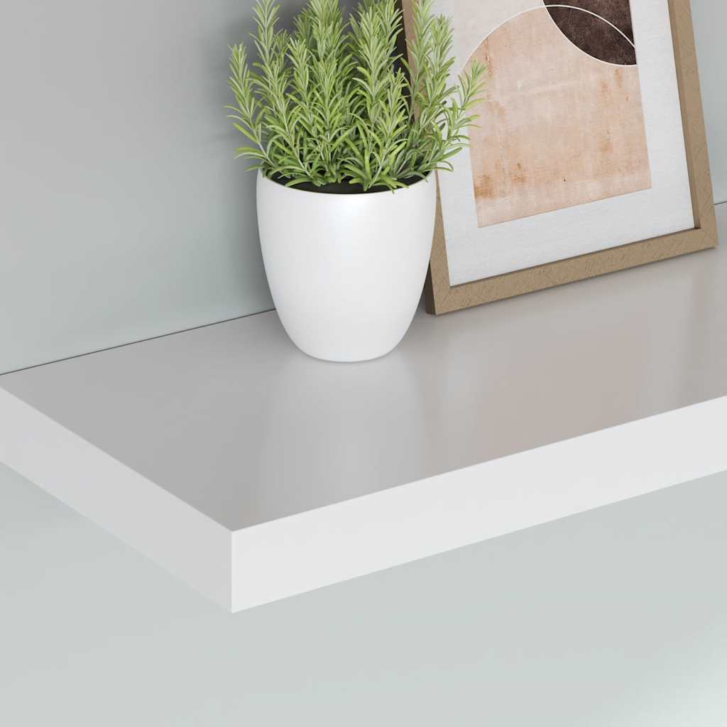 Estante flotante de pared 4 uds MDF blanco 120x23,5x3,8 cm