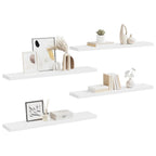 Estante flotante de pared 4 uds MDF blanco 120x23,5x3,8 cm