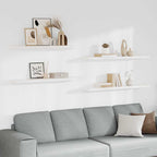 Estante flotante de pared 4 uds MDF blanco 120x23,5x3,8 cm
