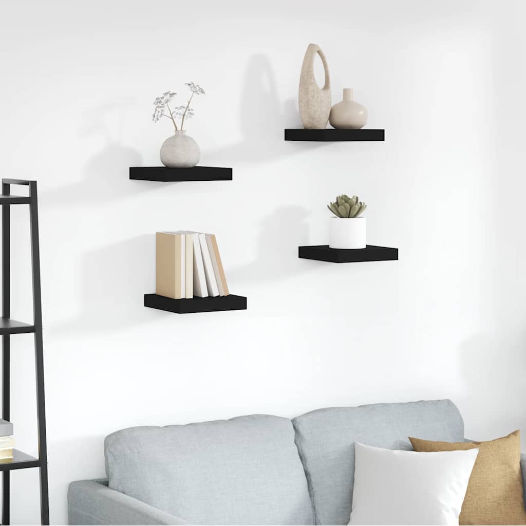 Estantes flotantes de pared 4 uds MDF gris 50x23x3,8 cm