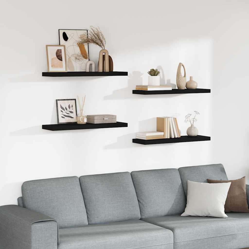 Estantes flotantes de pared 4 uds MDF gris 50x23x3,8 cm