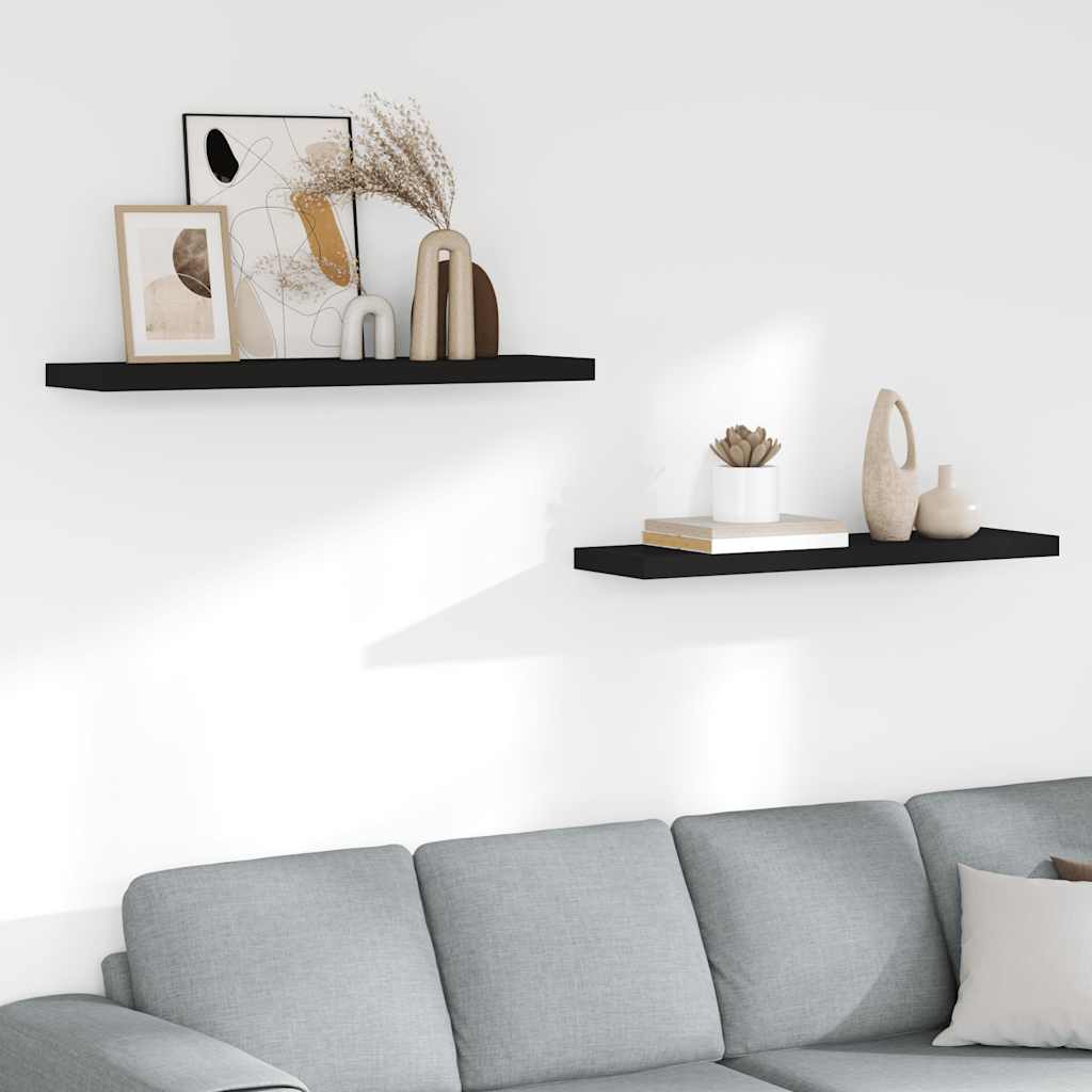 Estante flotante de pared 2 uds MDF blanco brillo 23x23,5x3,8cm