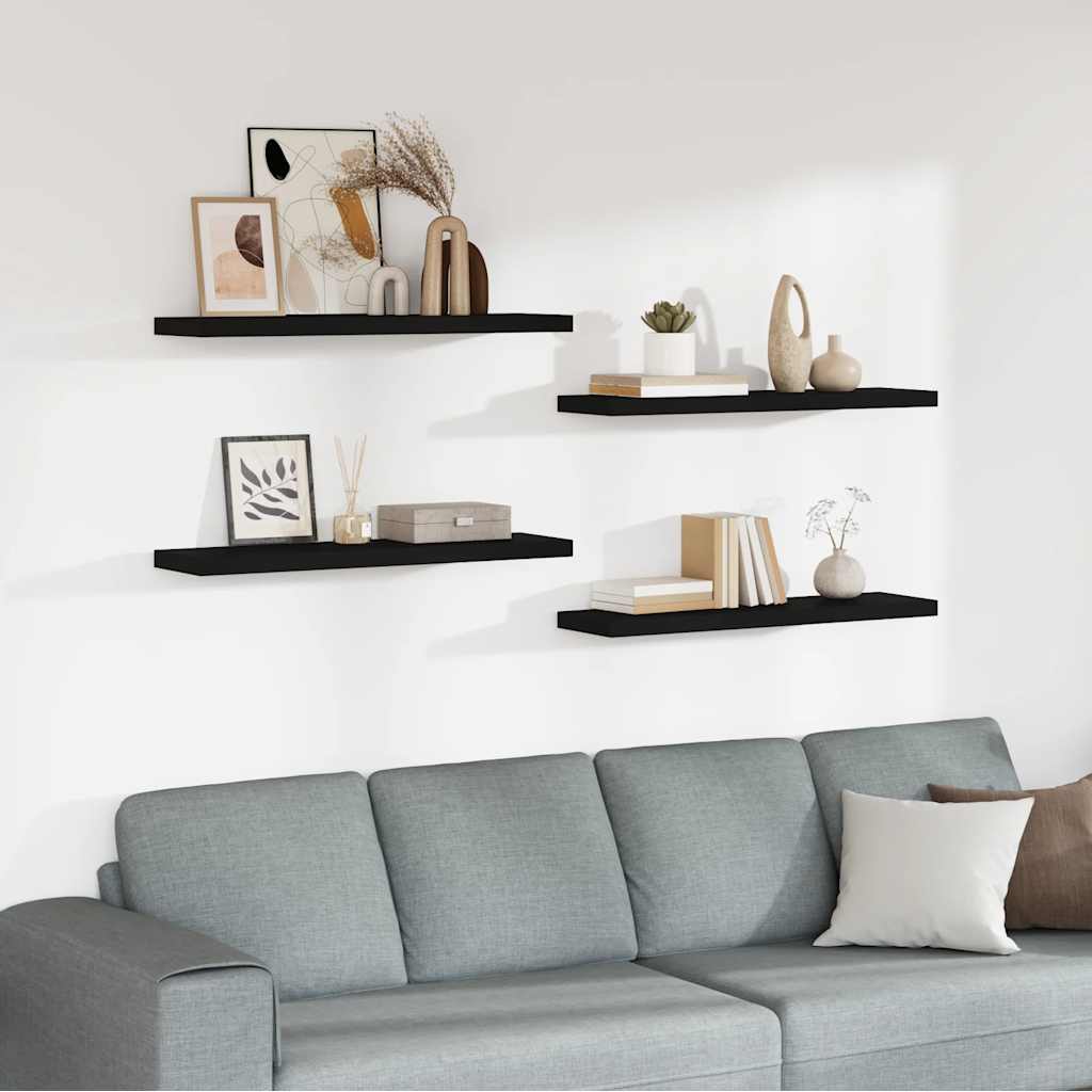 Estantes flotantes de pared 4 uds MDF gris 50x23x3,8 cm