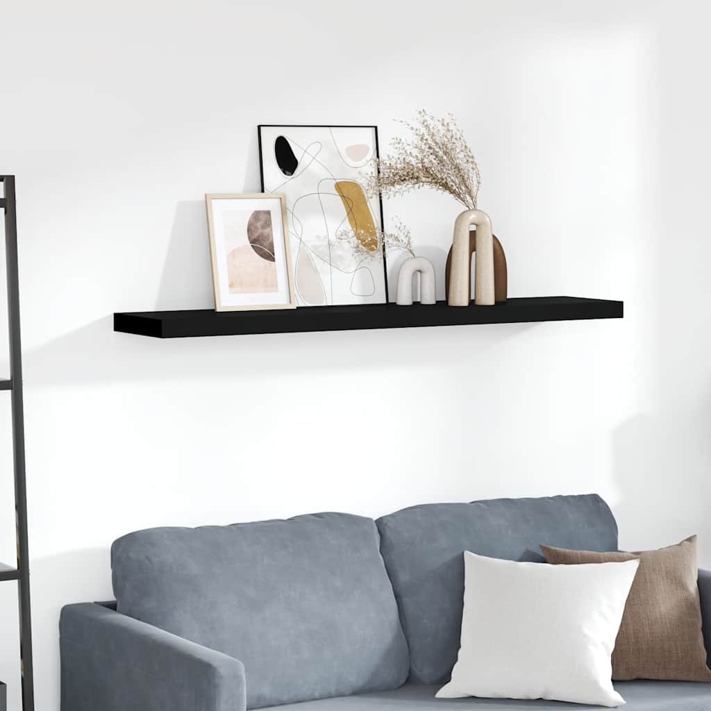 Estante flotante de pared blanco brillante MDF 120x23,5x3,8 cm