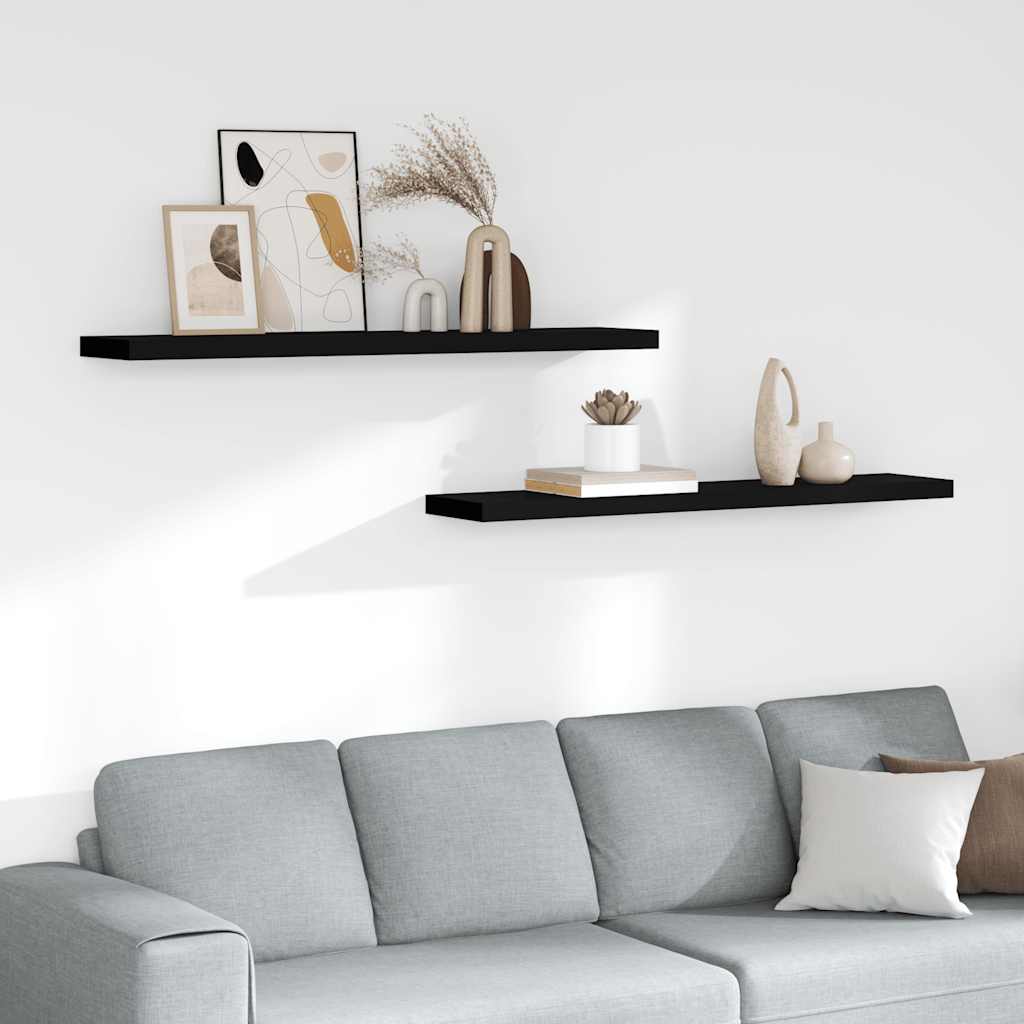 Estante flotante de pared 2 uds MDF blanco brillo 23x23,5x3,8cm
